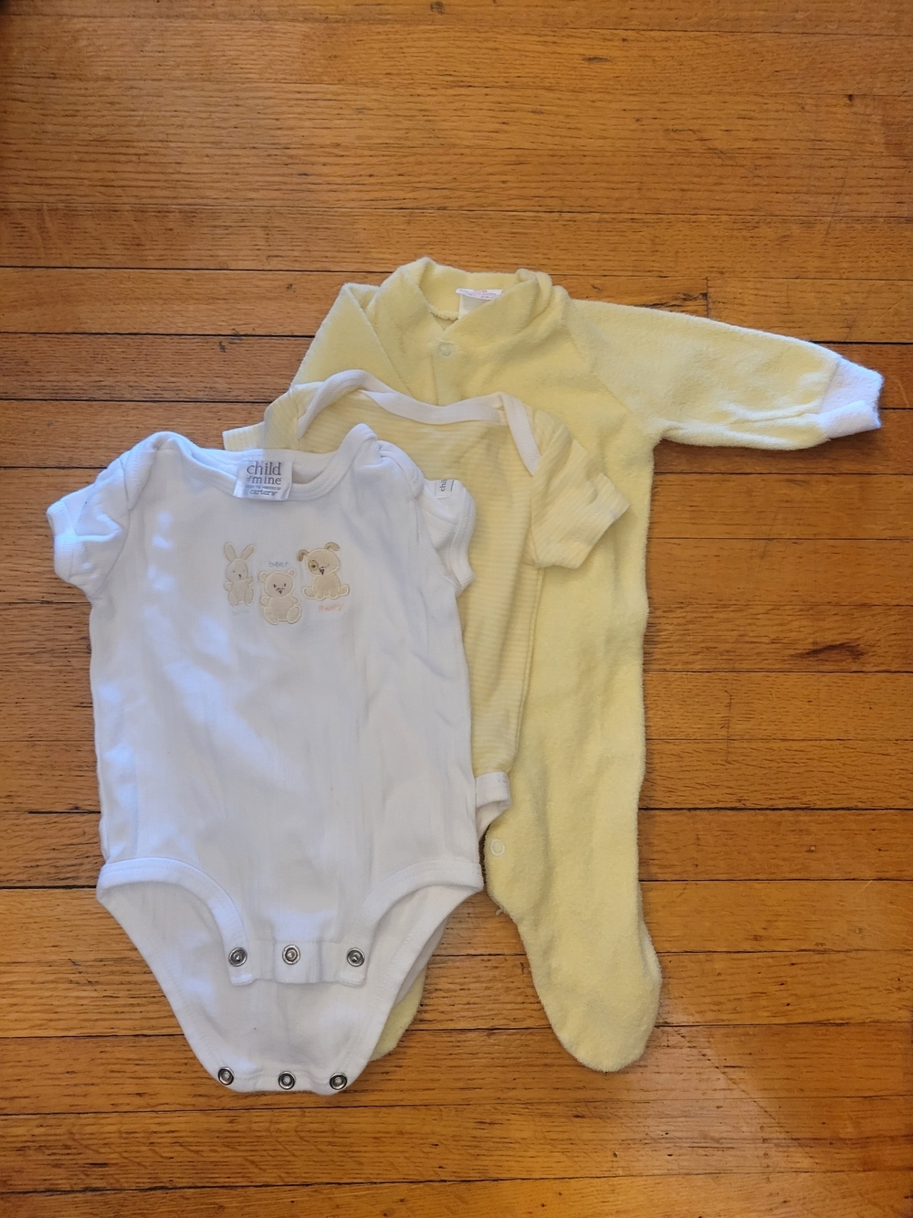 Yellow And White Onesies & Yellow Footed Sleep 'N Play - 3-Pack